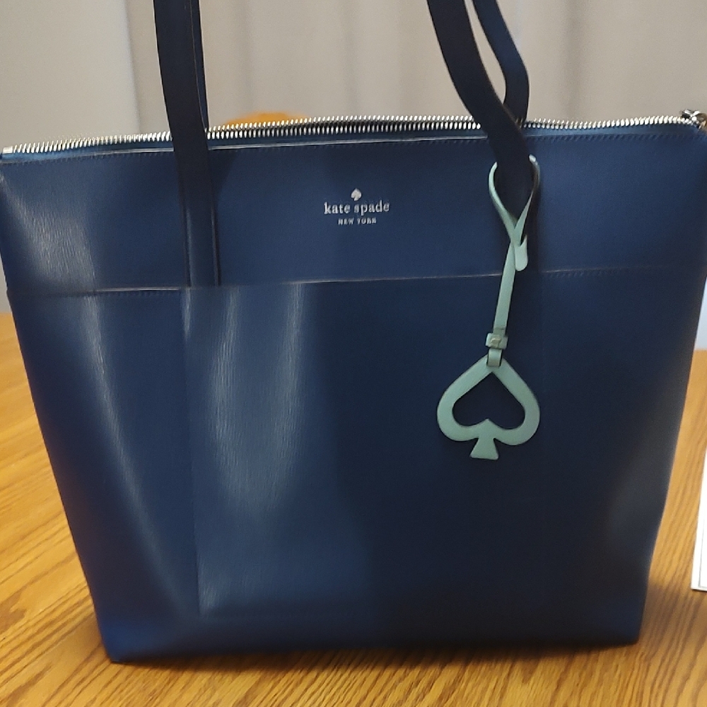 kate spade Navy Blue Tote with Mint Charm